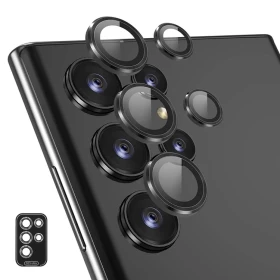 Защитное стекло на камеру для Samsung S23 Ultra, Чёрное