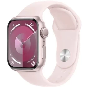 Apple Watch Series 9, 41 мм, розовый алюминий, спортивный ремешок нежно-розового цвета, размер S/M (MR933)