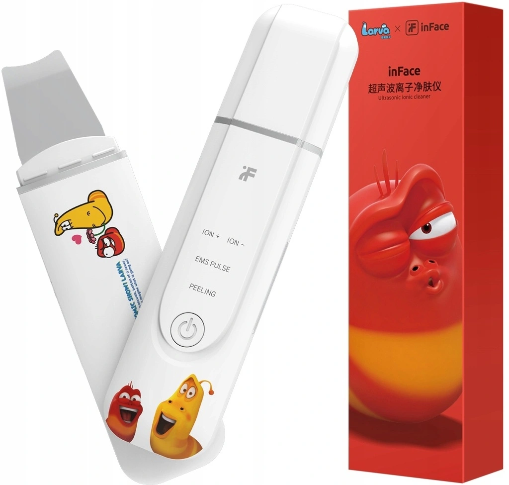 Аппарат для ультразвуковой чистки лица InFace Blackhead Remover MS7100 Larva Limited Edition, Белый. Фото 3