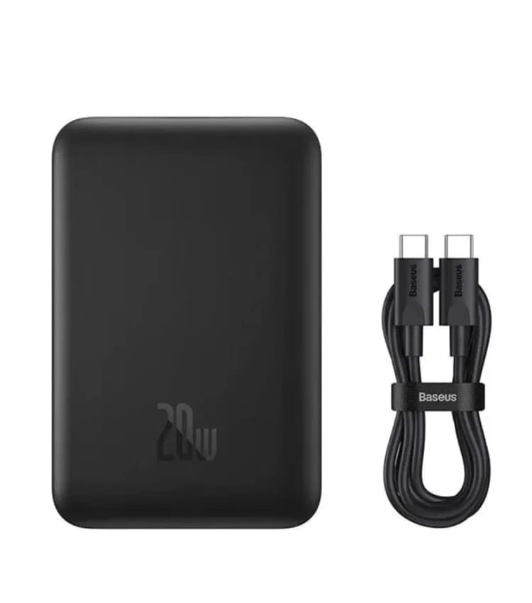 Внешний аккумулятор Baseus Magnetic Mini Air Wireless 10000mAh 20W (P10059001113-00), Чёрный. Фото 5