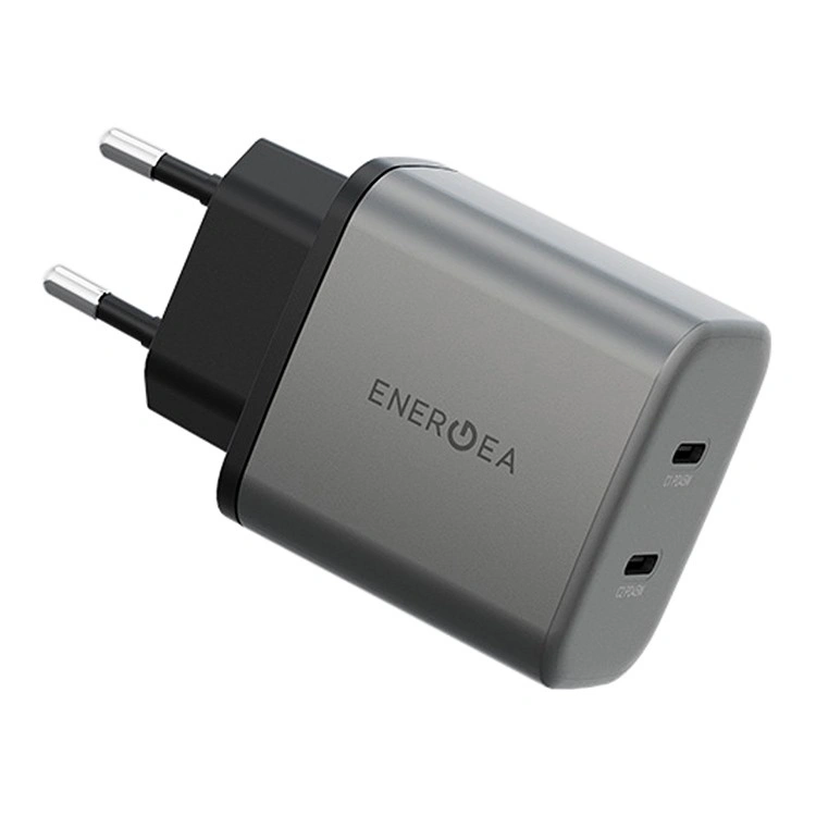 Сетевое зарядное устройство EnergEA AmpCharge GaN 45W 2x Type-C, Серый (CHR-AC2C-GAN45EU). Фото 4