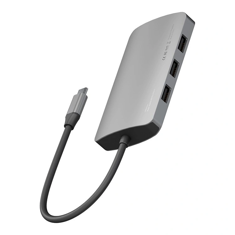 Хаб EnergEA AluHUB HD PRO2 8-in-1 Superspeed Aluminium USB-C 100W, Gunmetal (HUB-HDPRO2-GUN). Фото 3