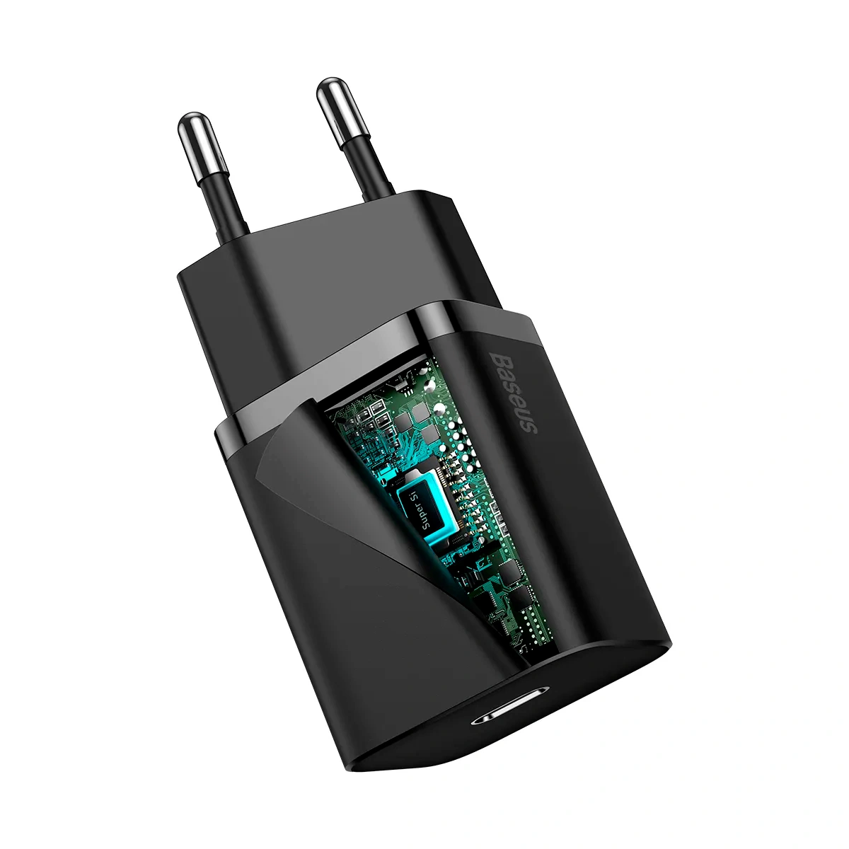 Сетевое зарядное устройство Baseus Super Si Quick charger 1C 20W EU, Black (CCSUP-B01). Фото 4
