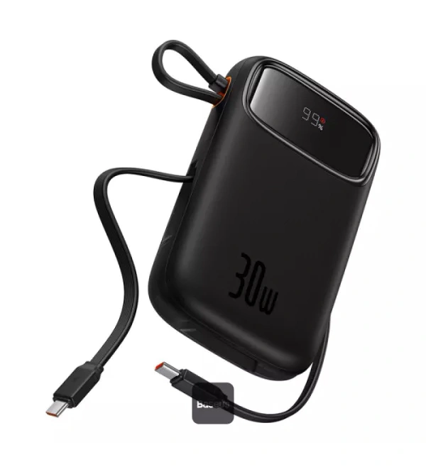 Внешний аккумулятор Baseus 30W 10000mAh QPow, Чёрный (P10055008113-00). Фото 4