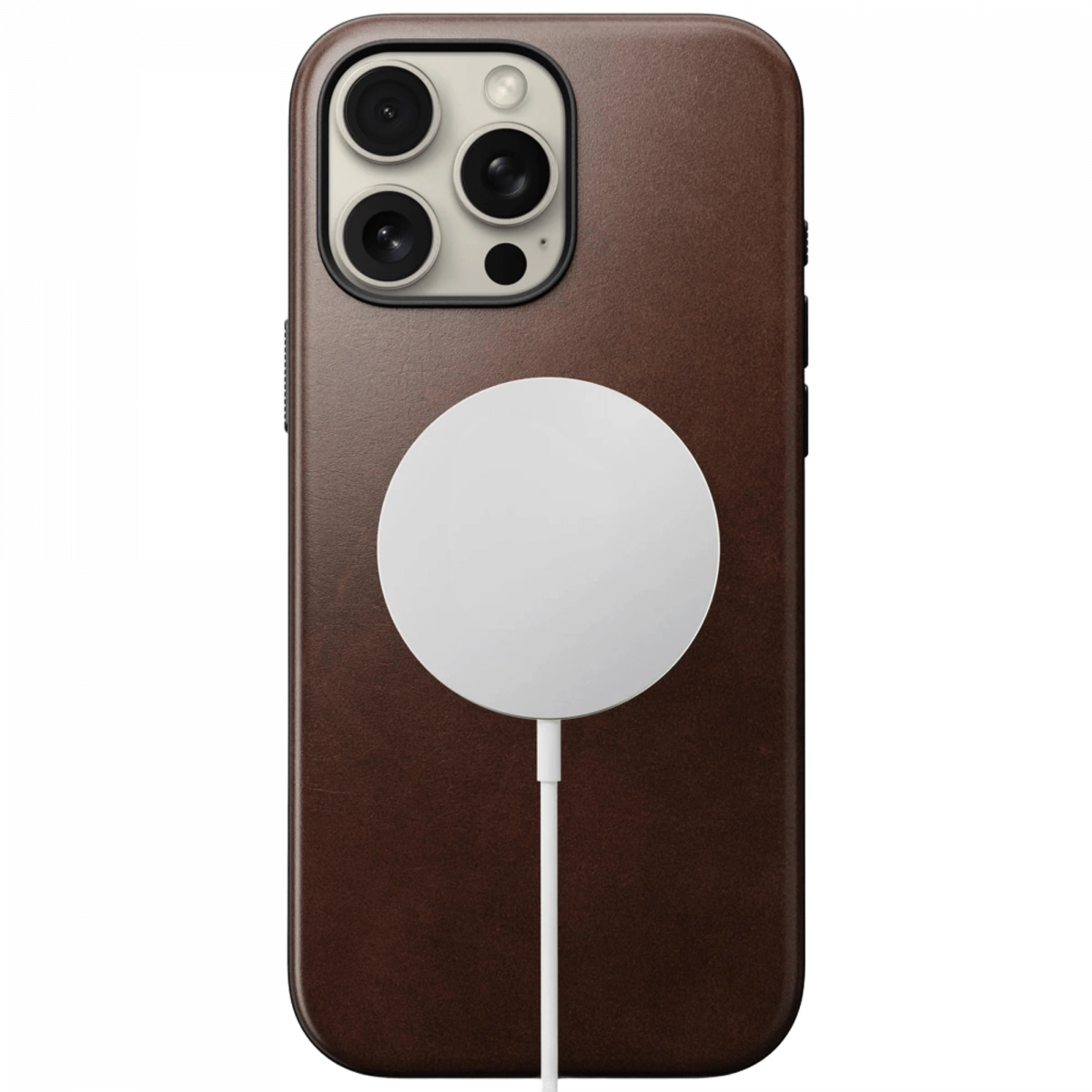 Накладка Nomad Modern Leather Case MagSafe для iPhone 16 Pro Max, Rustic Brown (NM01692485). Фото 3