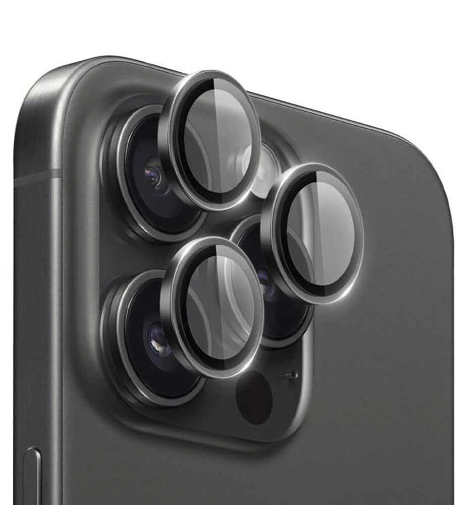 Защитное стекло на камеру Wiwu Dual Color Lens Guard для iPhone 16 Pro/16 Pro Max, Чёрное. Фото 1