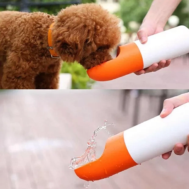 Поилка дорожная для животных Moestar Rocket Pet Multifunctional Portable Bottle, Оранжевый (MS0010001). Фото 3