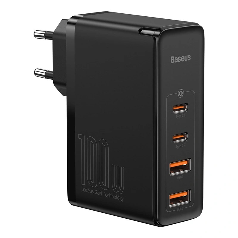 Сетевое зарядное устройство Baseus GaN2 Pro 2*USB+2*TYPE-C, 100W, Чёрное (CCGAN2P-L01). Фото 1