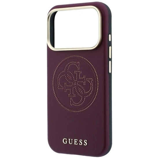 Накладка Guess для iPhone 18 Pro Max / 17 Pro Max PU Smooth SW 4G Perf logo Met Cam Hard (MagSafe), Burgundy (GUHMP18X6PS4SRGU). Фото 5