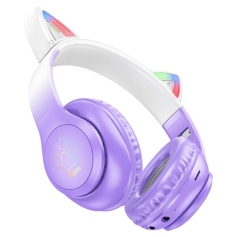 Беспроводные наушники Hoco W42 Cat, Purple grape. Фото 1