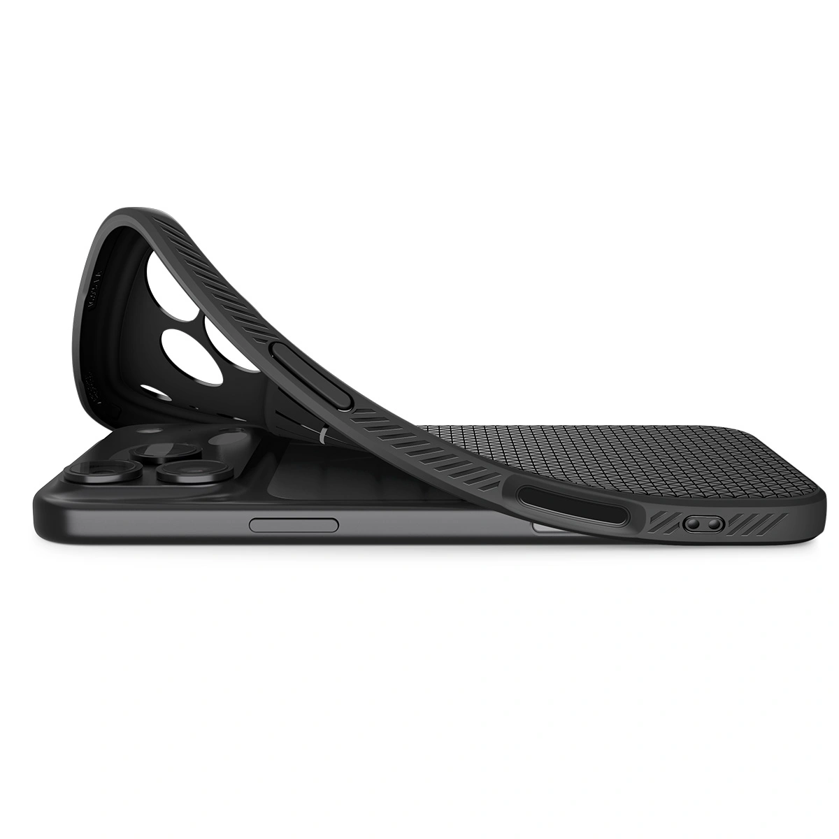 Накладка Spigen Liquid Air для iPhone 17 Pro Max, Чёрная матовая (ACS10265). Фото 8