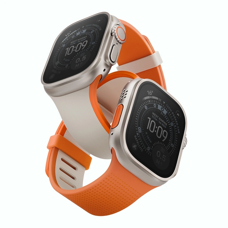 Ремешок Uniq для Apple Watch 44/45/49мм Revix IV reversible Magnetic, Clay/Volt Orange (49MM-REV4CLYVORG). Фото 5