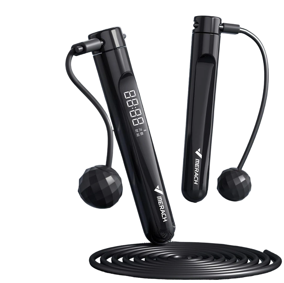 Умная скакалка Merach Intelligent Counting Rope Skipping J1, Чёрная. Фото 1