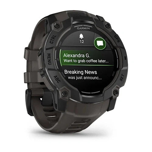 Умные часы Garmin Instinct 3 50mm, Amoled, Black with Charcoal Band (010-03020-40). Фото 3