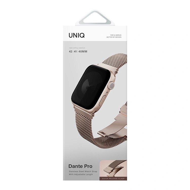 Ремешок Uniq для Apple Watch 42/41/40 мм Dante PRO Strap Mesh Steel,Metallic Rose (42MM-DANPMRSE). Фото 3