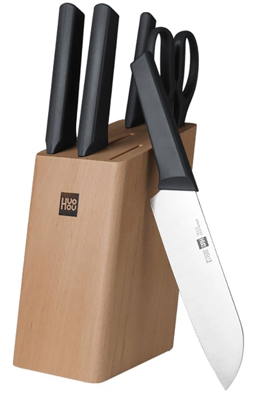 Набор кухонных ножей с подставкой HuoHou Fire Kitchen Steel Knife Set. Фото 1