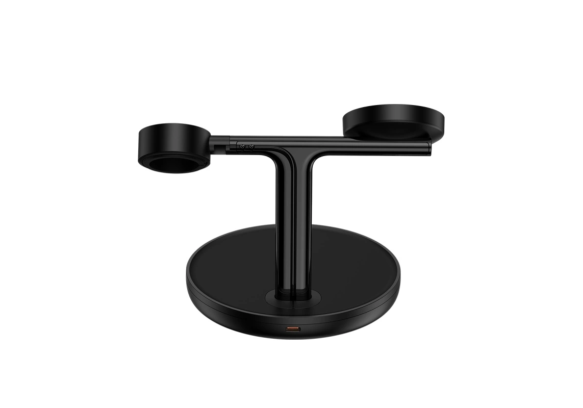 Беспроводное зарядное устройство Baseus Wireless Charger Swan 3-in-1 20W, Чёрное (WXTE000101). Фото 5