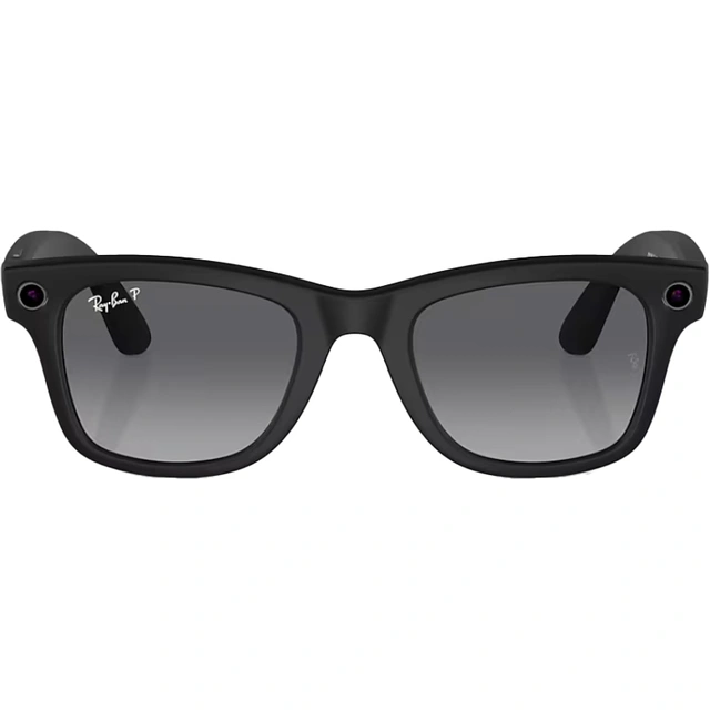 Умные очки Ray Ban Wayfarer RW4006 Матовый черный/Поляризационные градиентные графитовые M 150-50mm (601/ST350). Фото 2