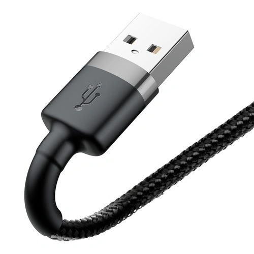 Кабель Baseus Cafule Cable USB To Lightning 2A 3m, Серо-черный (CALKLF-RG1-2A). Фото 3