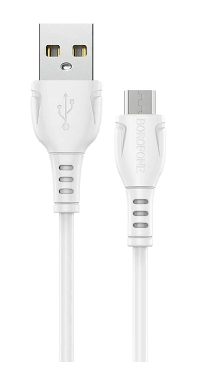 Кабель Borofone BX51 Triumph USB For Micro 1м, Белый. Фото 1