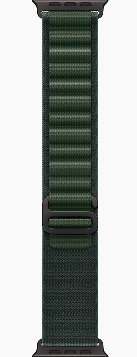 Apple Watch Ultra 2 (2024) GPS+Cellular 49mm, Black Titanium ремешок "Dark Green Alpine Loop", размер S 130-160mm (MX4U3). Фото 3