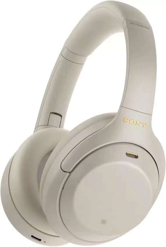Беспроводные наушники Sony WH-1000XM4/S с шумоподавлением, Серебристые. Фото 1