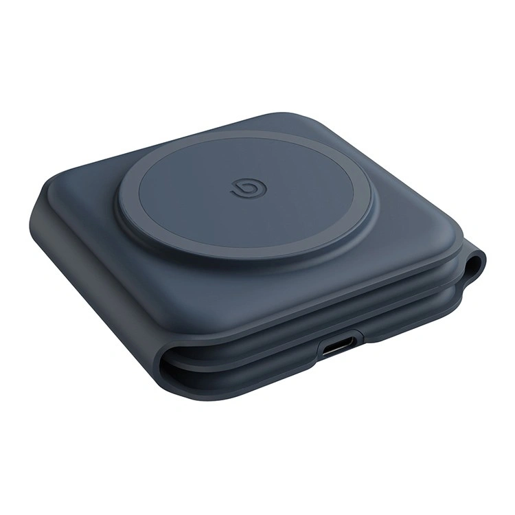 Беспроводное зарядное устройство EnergEA Bazic GoMag Trio PLUS magnetic wireless foldable 15W, Blue (GM-TRIOPLUS-BLU). Фото 4