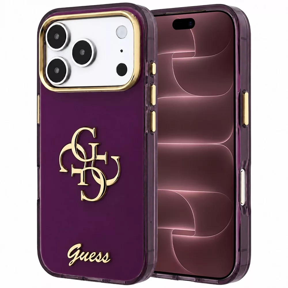 Накладка Guess для iPhone 18 Pro Max / 17 Pro Max IML 4G Big and Script metal logo & Cam Hard, Burgundy (GUHCP18X5HC4MLSU). Фото 1