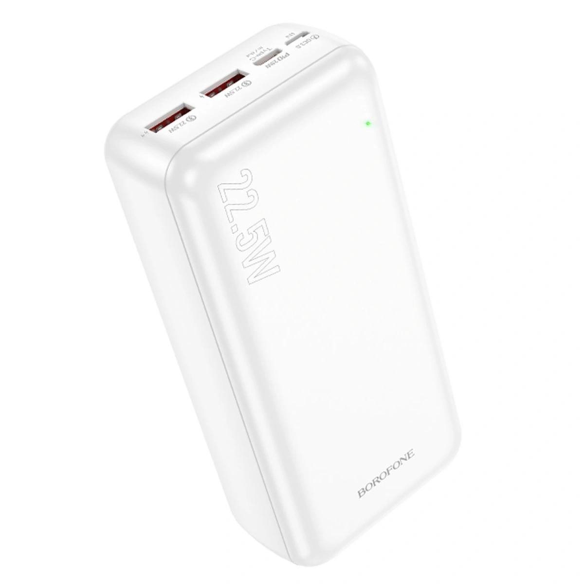 Внешний аккумулятор Borofone BJ38B 30000mAh, 22.5W+PD20W, QC3.0, 1xUSB-C, 2xUSB-A, 1хMicro-USB, Белый. Фото 1