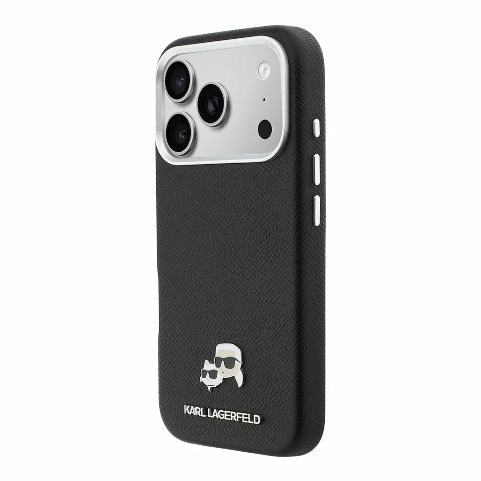 Накладка Lagerfeld для iPhone 18 Pro Max/17 Pro Max Saffiano FW Karl&Choupette metal&Cam Hard(MagSafe), Black (KLHMP18X6PFKCLK). Фото 2