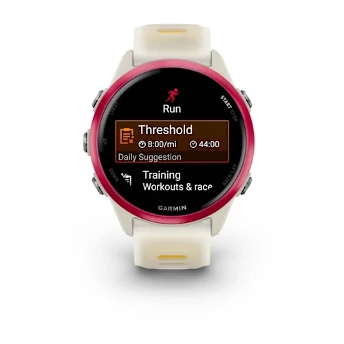 Умные часы Garmin Forerunner 570 42mm Raspberry Aluminum with Translucent Bone/Mango (010-02970-42). Фото 2
