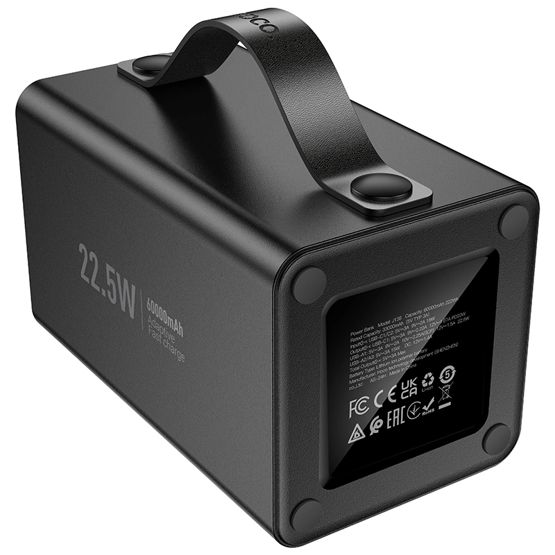Внешний аккумулятор Hoco J138 Distant 60000mAh 22.5W+PD20W, Black. Фото 4