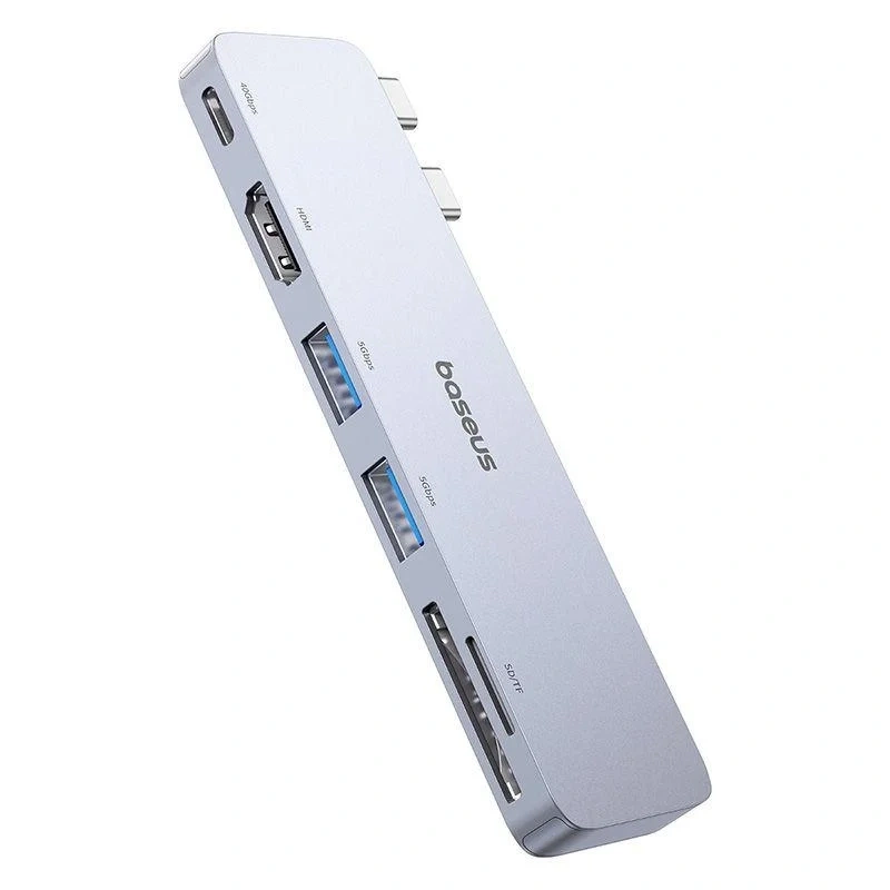 Хаб Baseus UltraJoy Series 6-Port HUB Docking Station (Type-C to HDMI4K@30Hz*1+USB 3.0*3+PD*1+RJ45*1), Космический серый (B00052802811-04). Фото 1