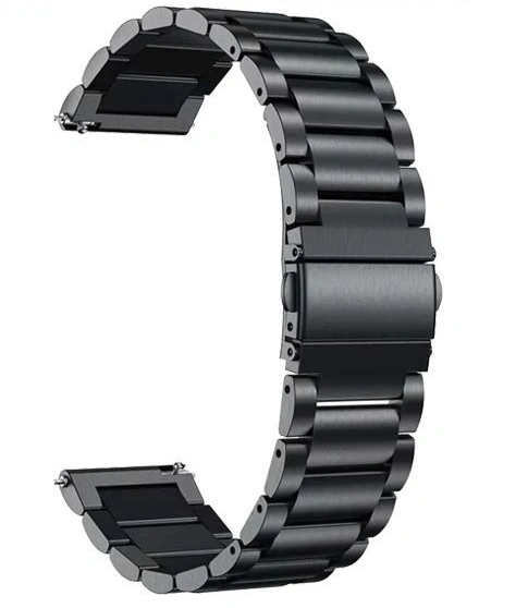 Ремешок универсальный Metal Block для умных часов 20мм, Чёрный. Фото 1
