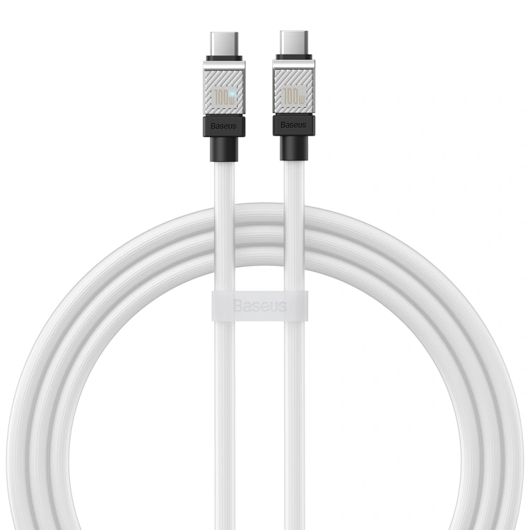 Кабель Baseus CoolPlay Series Fast Charging Cable Type-C - Type-C 100W 1м, Белый (CAKW000202). Фото 1