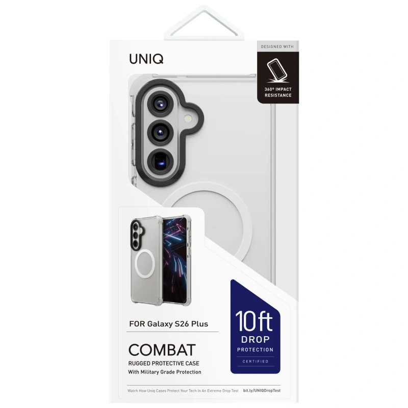 Накладка Uniq Combat Triple-Layer Defense (MagSafe) для Samsung Galaxy S26 Plus, White (GS26PHYB-COMMBWHT). Фото 3