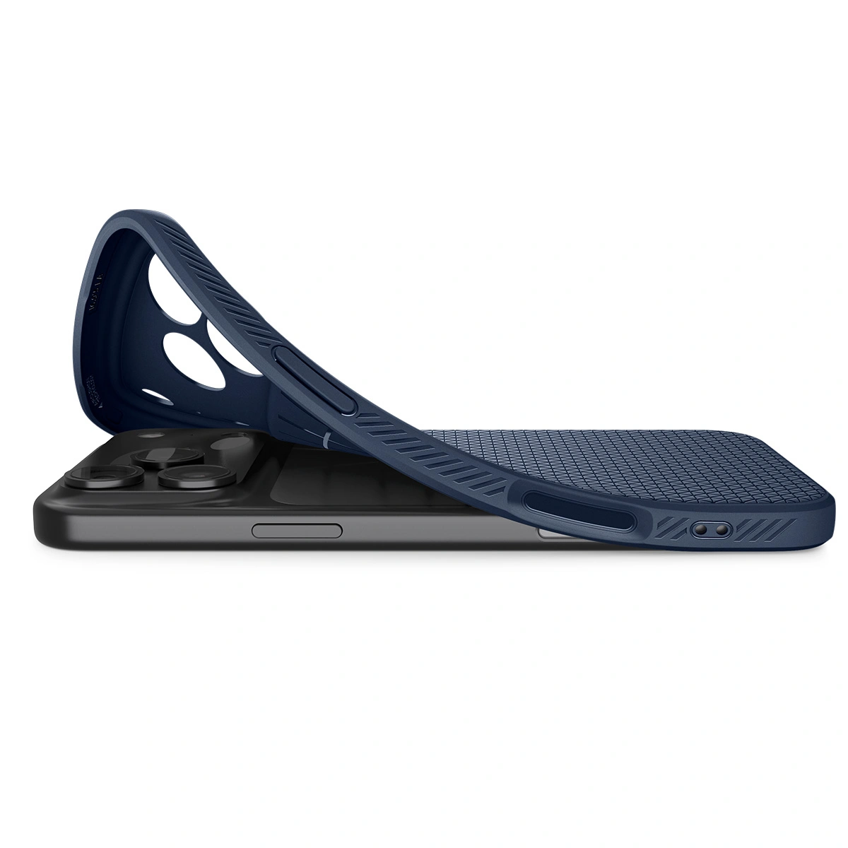 Накладка Spigen Liquid Air для iPhone 17 Pro Max, Тёмно-синяя (ACS10266). Фото 7