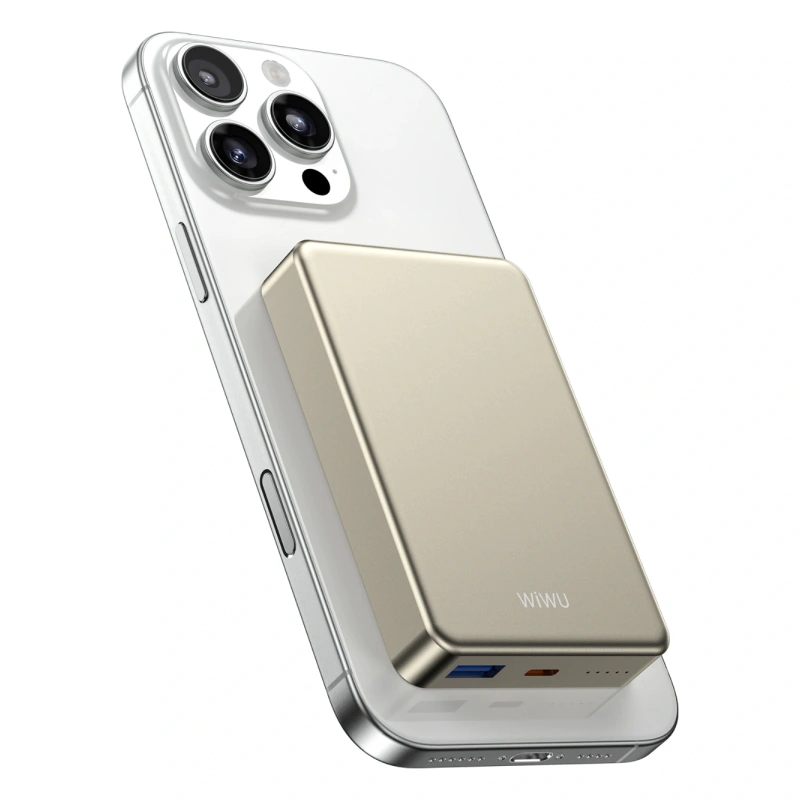 Внешний аккумулятор Wiwu Ultra Thin Magnetic 10000mAh, Gold (Wi-P15-1). Фото 4