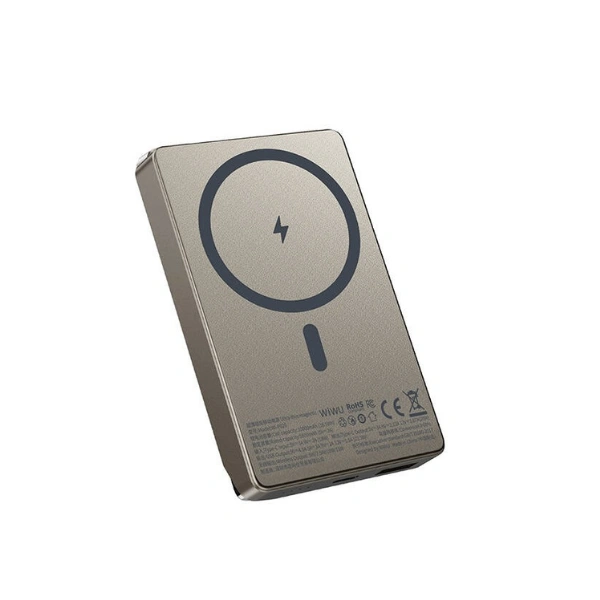 Внешний аккумулятор Wiwu Magnetic Wi-P020 10000mAh, Titanium Alloy. Фото 3