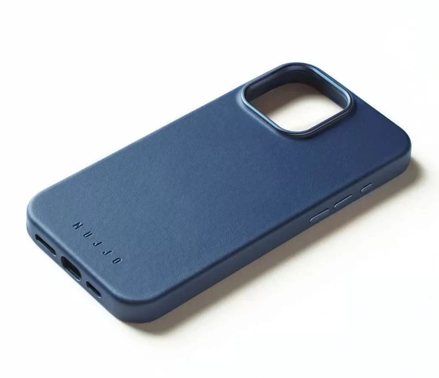 Накладка Mujjo Leather Case With MagSafe Compatible для iPhone 16 Pro Max, Blue (MUJJOCL055BL). Фото 3