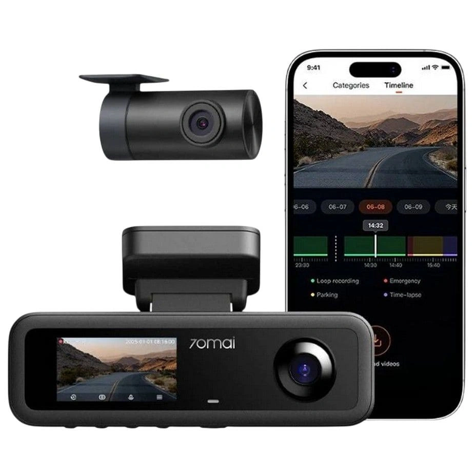 Видеорегистратор 70mai Dash Cam 4K T800E Set, Чёрный (T800E-1) + карта памяти 64Gb. Фото 1