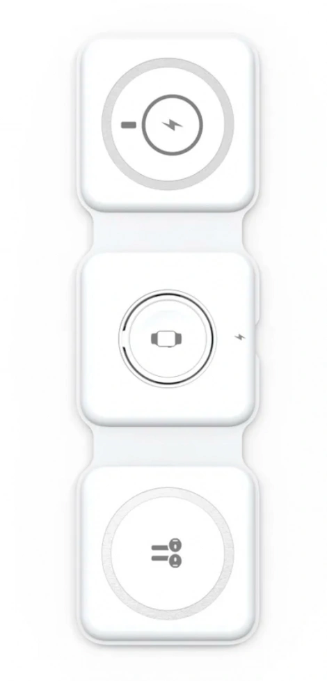 Беспроводное зарядное устройство Wiwu 3in1 M6, Белое. Фото 2