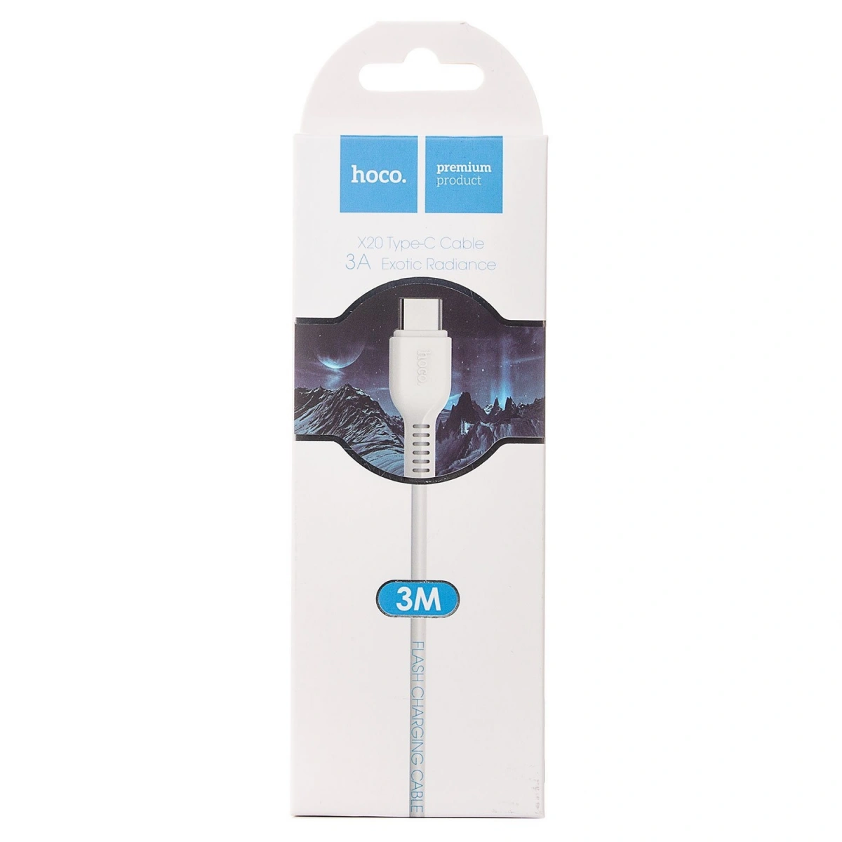 Кабель Hoco X20 Exotic Radiance USB for Type-C 3м 3A, Белый. Фото 3
