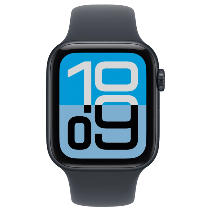 Apple Watch SE 3 2025, 44 мм, алюминий цвета "Midnight", Sport Band "Midnight" размер S/M (MEHN4). Фото 2