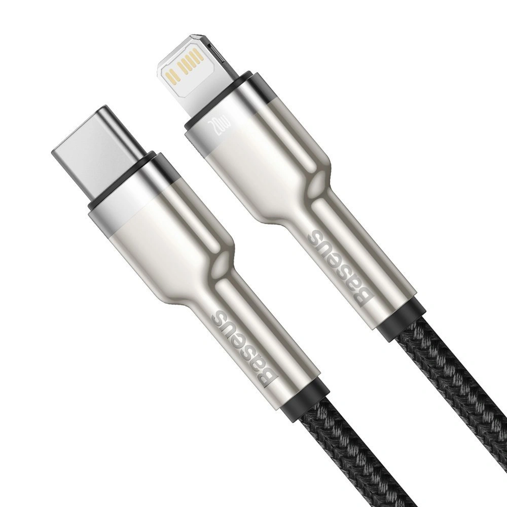 Кабель Baseus Cafule Series Metal Data Cable Type-C to iP PD 20W 2m, Black (CATLJK-B01). Фото 6