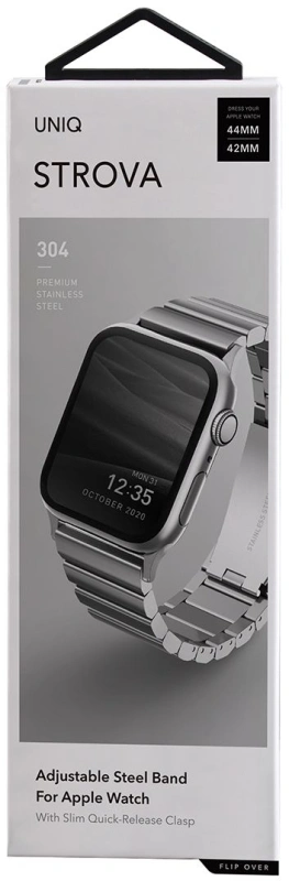 Ремешок Uniq Strova Strap Link Steel для Apple Watch 44/45/46/49мм, Silver (44MM-STRVSIL). Фото 5