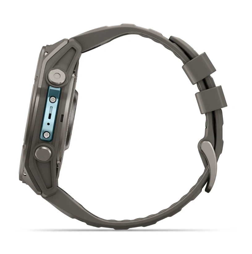 Умные часы Garmin Fenix 9 43мм, АMOLED, Титан с чёрно-серым силиконовым ремешком (010-04761-10). Фото 4