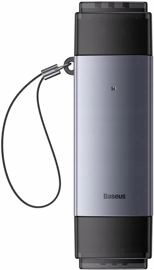 Картридер Baseus Lite Series USB-A & Type-C to SD/TF Card Reader, Серый (WKQX060113). Фото 1