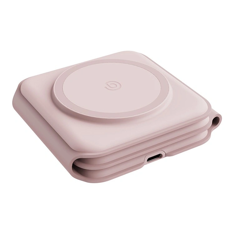 Беспроводное зарядное устройство EnergEA Bazic GoMag Trio PLUS magnetic wireless foldable 15W, Pink (GM-TRIOPLUS-PNK). Фото 5
