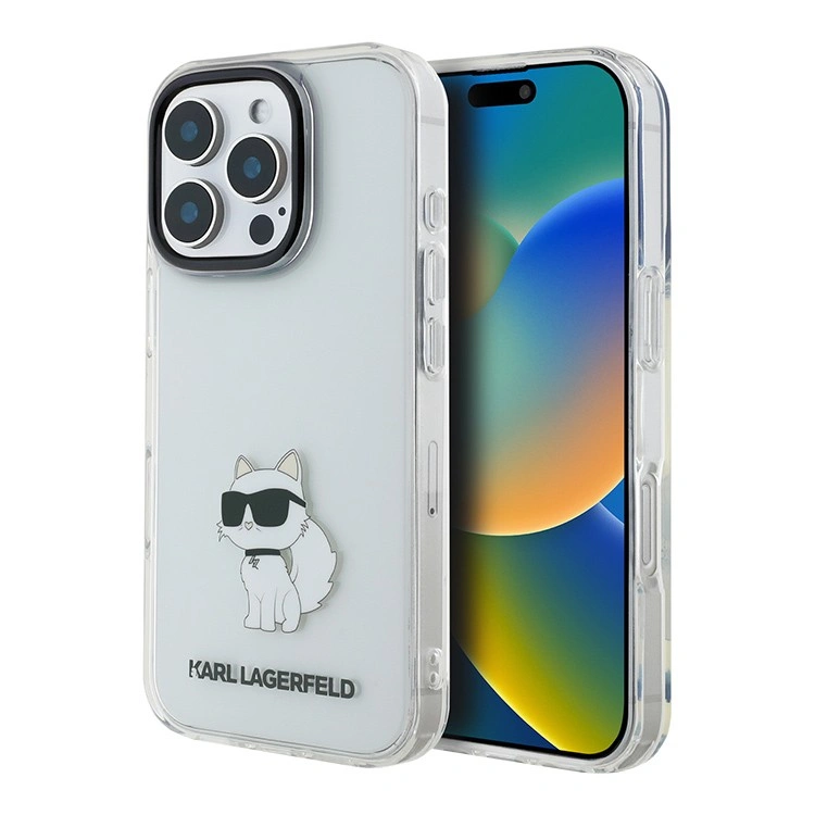 Накладка Lagerfeld для iPhone 16 Pro Max PC/TPU NFT Choupette body, Transparent (KLHCP16XHNCHTCT). Фото 1